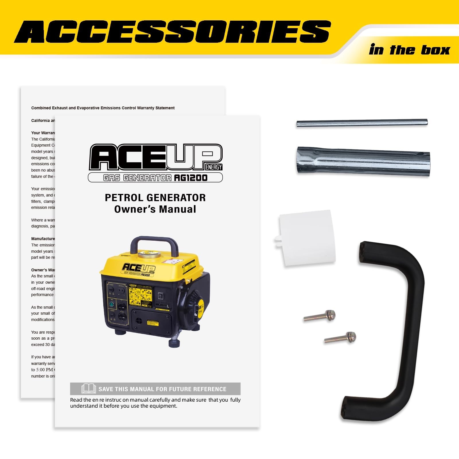 Aceup Energy 1200W Generador de gasolina portátil ultraligero , EPA y CARB 1000W