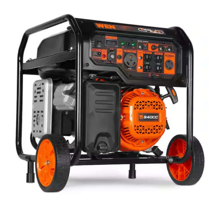 Portable Generator Electric Start 8000-Watt 120V/240V Dual Fuel Gas 340cc
