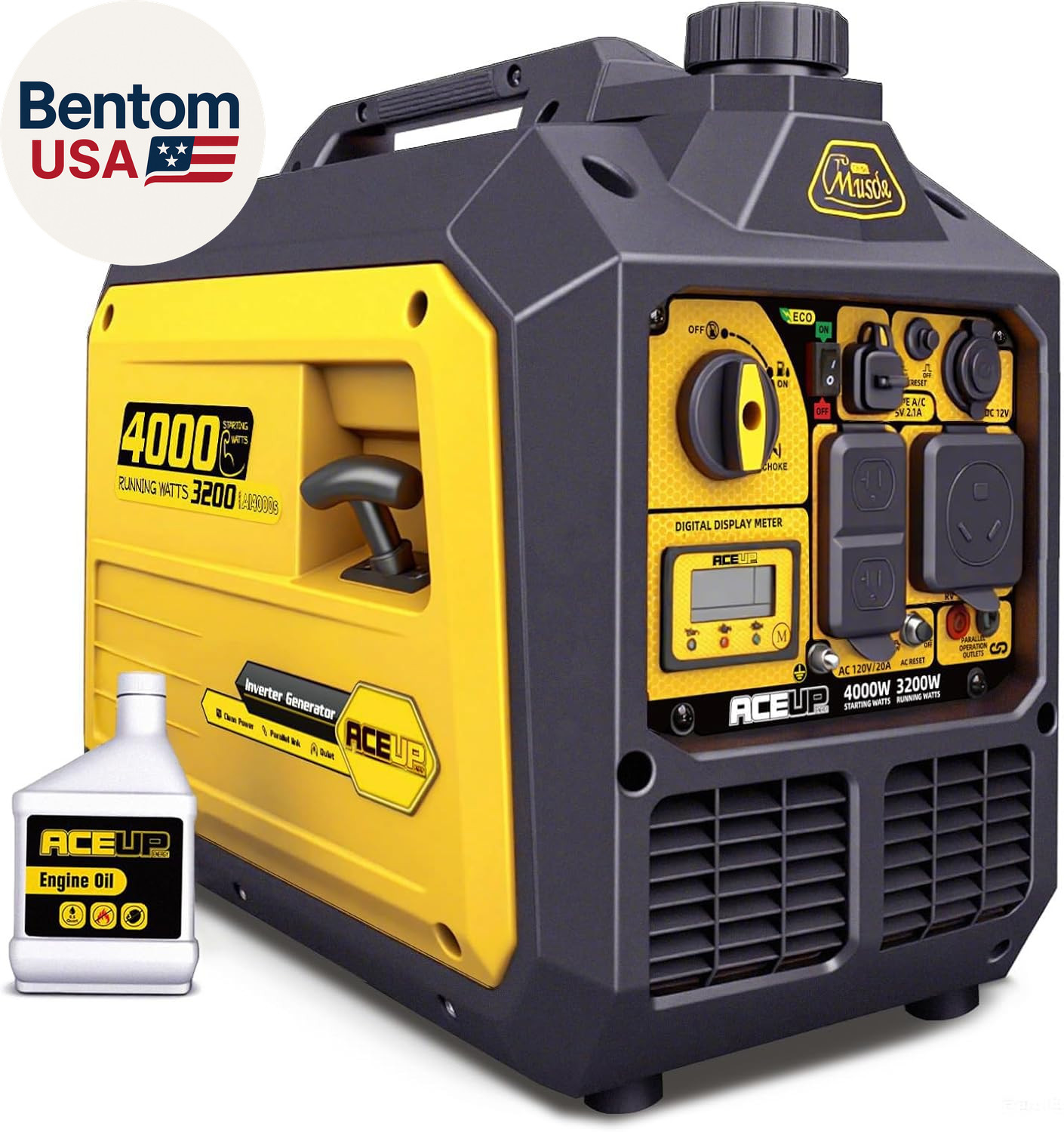 4000 Watt Inverter Generator Portable 149Cc, Gas Powered Generator Quiet for Hom