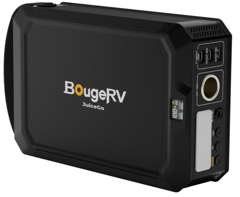 BougeRV 240Wh Portable Solar Power Station with AC outlet,JuiceGo LiFePO4 Genera