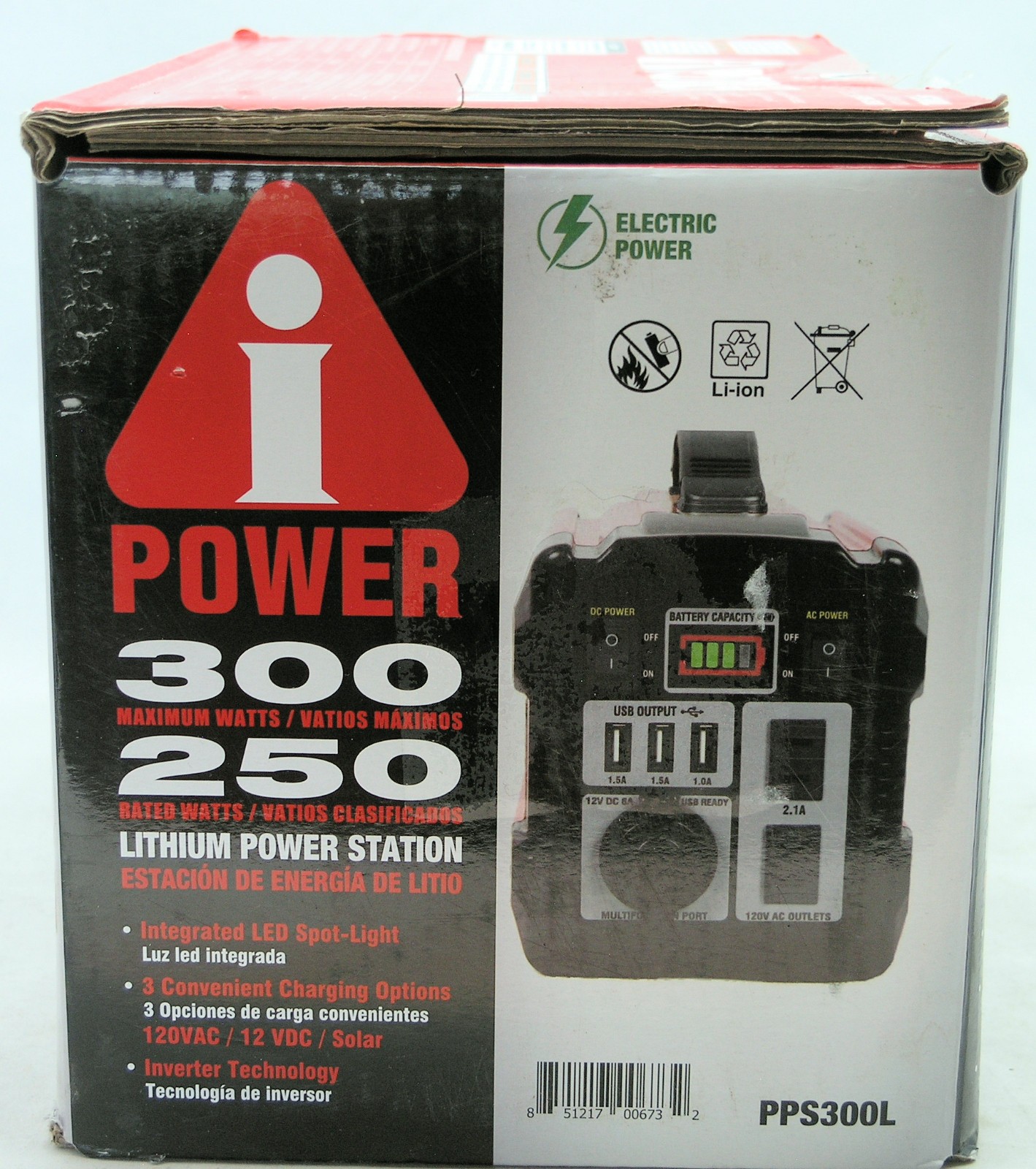 A-iPower PPS300L 300W Li-ion Manual Start Battery Powered Inverter Generator