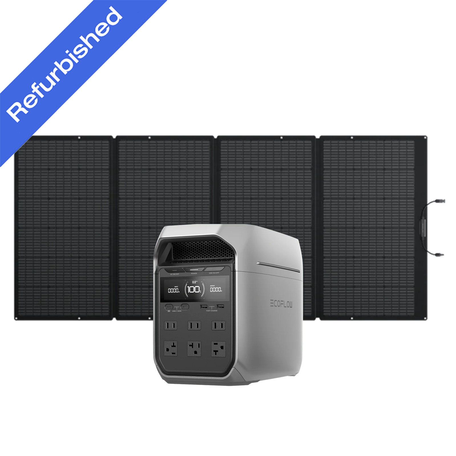 EcoFlow DELTA 3 Plus 1024Wh Portable Power Station+400W Solar Panel Refurbished