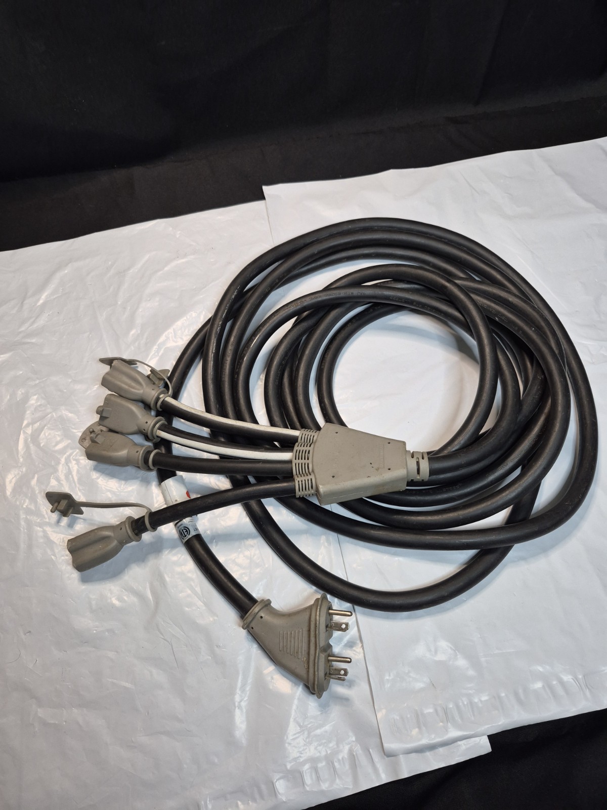 Briggs & Stratton P/N 197474 25 ft 20 Amp Generator Adapter Cord Set 4 Outlets