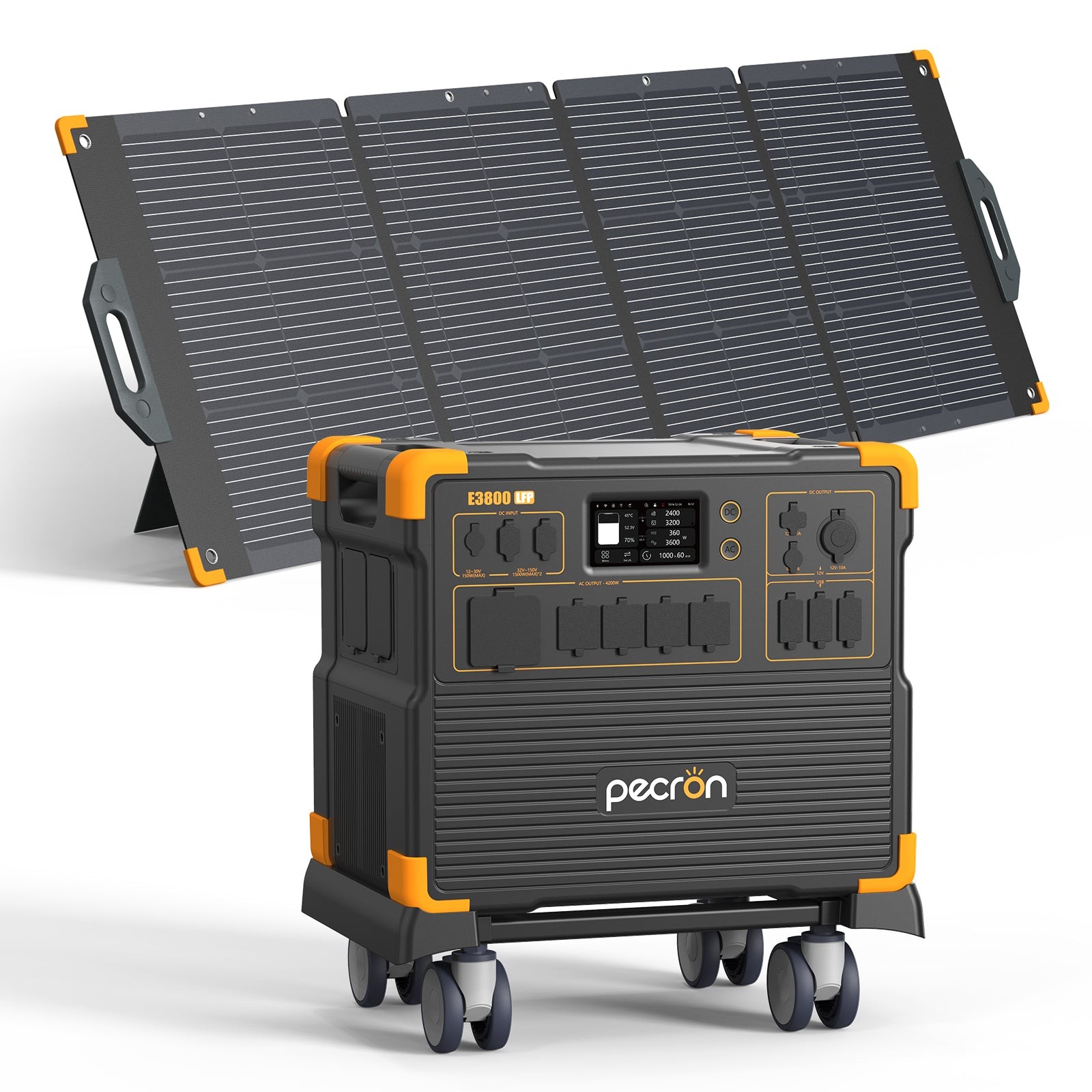 PECRON Portable Power Station E3800LFP 4200W LiFePO4 Off-grid & 200W solar panel