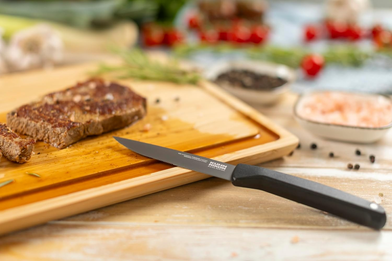 ICED Steak Knives 4 Pack, Ice Hardened German Stainless Steel, Titanium Coated 4