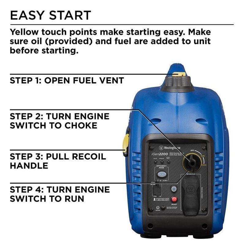 Westinghouse iGen2200 2200-W Super Quiet Portable Gas Powered Inverter Generator