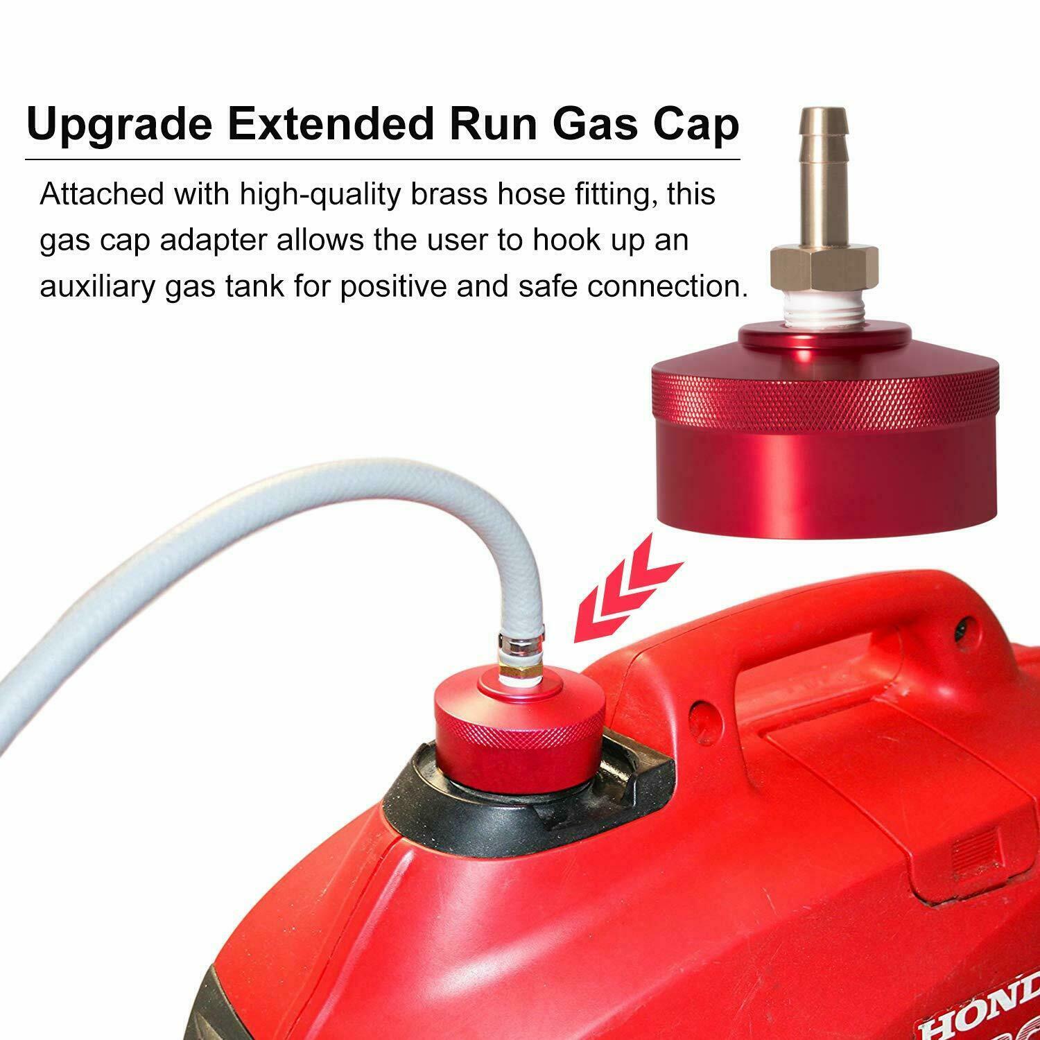Red Generator Aluminum Extended Run Gas Cap w/ Brass Funnel For Honda EU2200i⏳