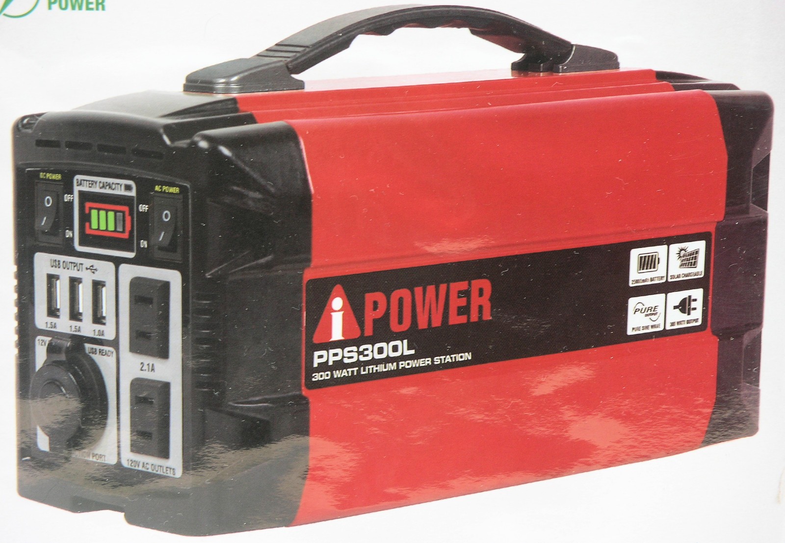 A-iPower PPS300L 300W Li-ion Manual Start Battery Powered Inverter Generator