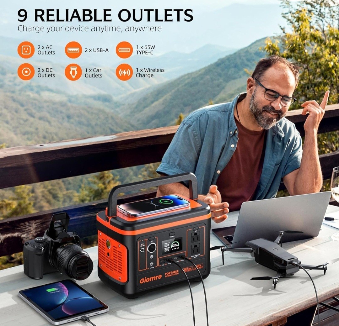 297Wh Portable Power Station 600W Pure Sine Wave Backup Battery Generator NEW