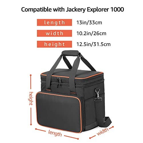 Double-Layer Carrying Case Compatible with Jackery Portable Large(Fits 1000W)
