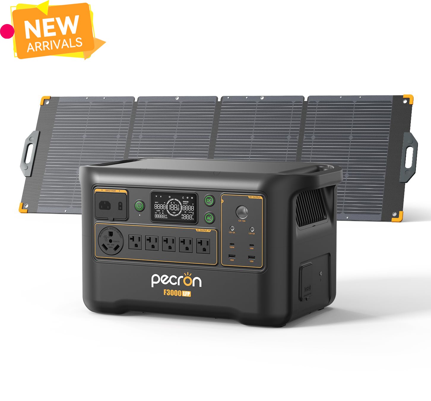 pecron F3000LFP Portable Power Station 3072Wh Solar Generator w/200W Solar Panel
