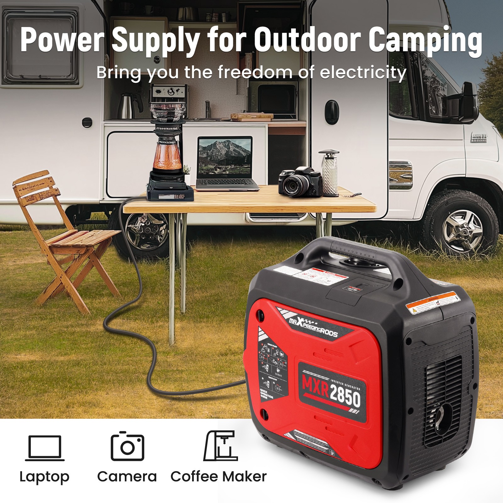 MXR2850 Portable 18kg 2850W Inverter Generator Gas Powered Quiet for RV Travel