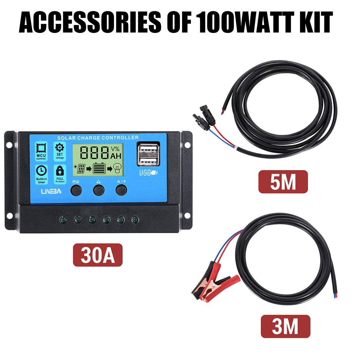 6000W 5000W Inverter Solar Panel Kit Power Generator 100A 110V Home Grid System