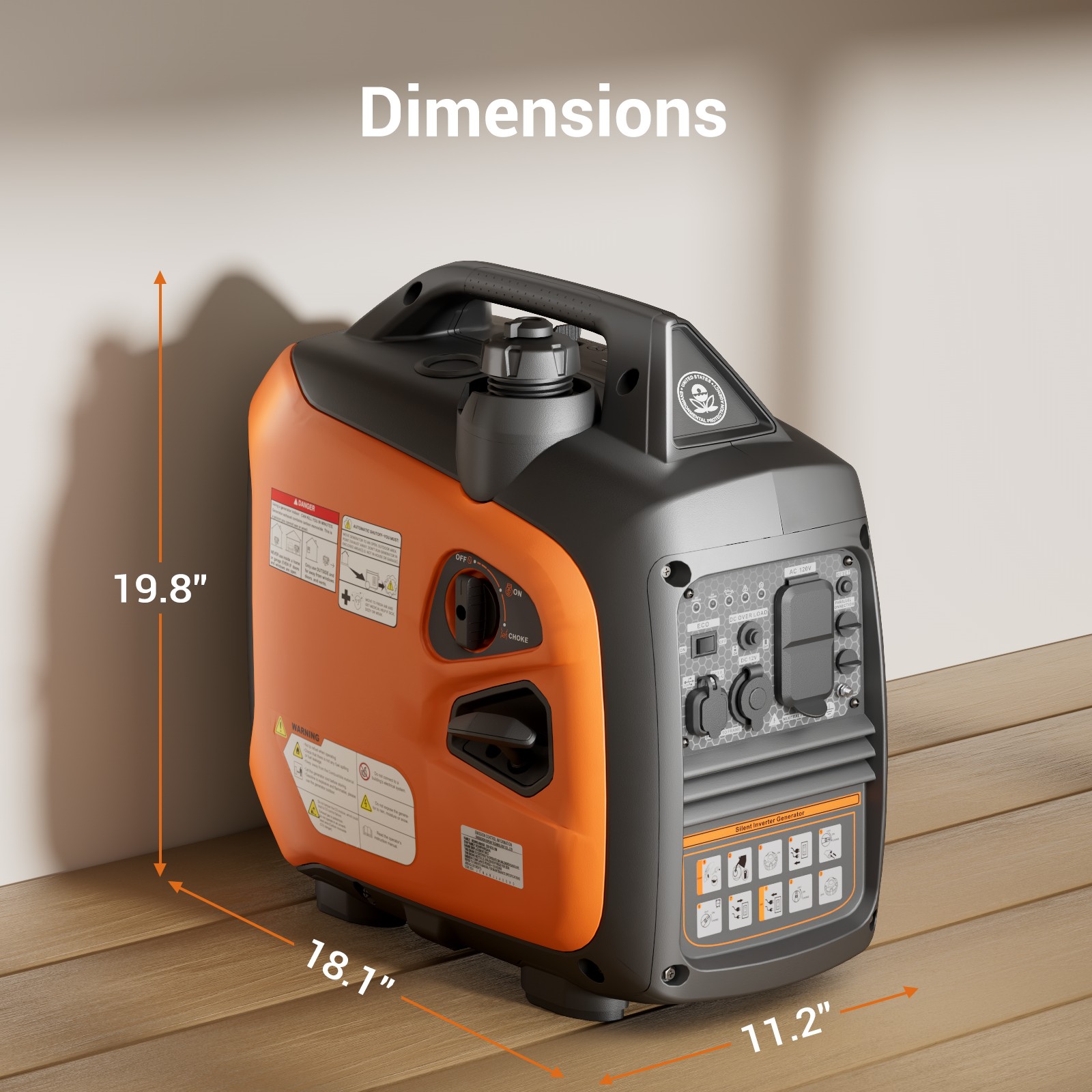 2500Watt Generator Gas Powered Portable Inverter Generator 52dB Super Quiet USA