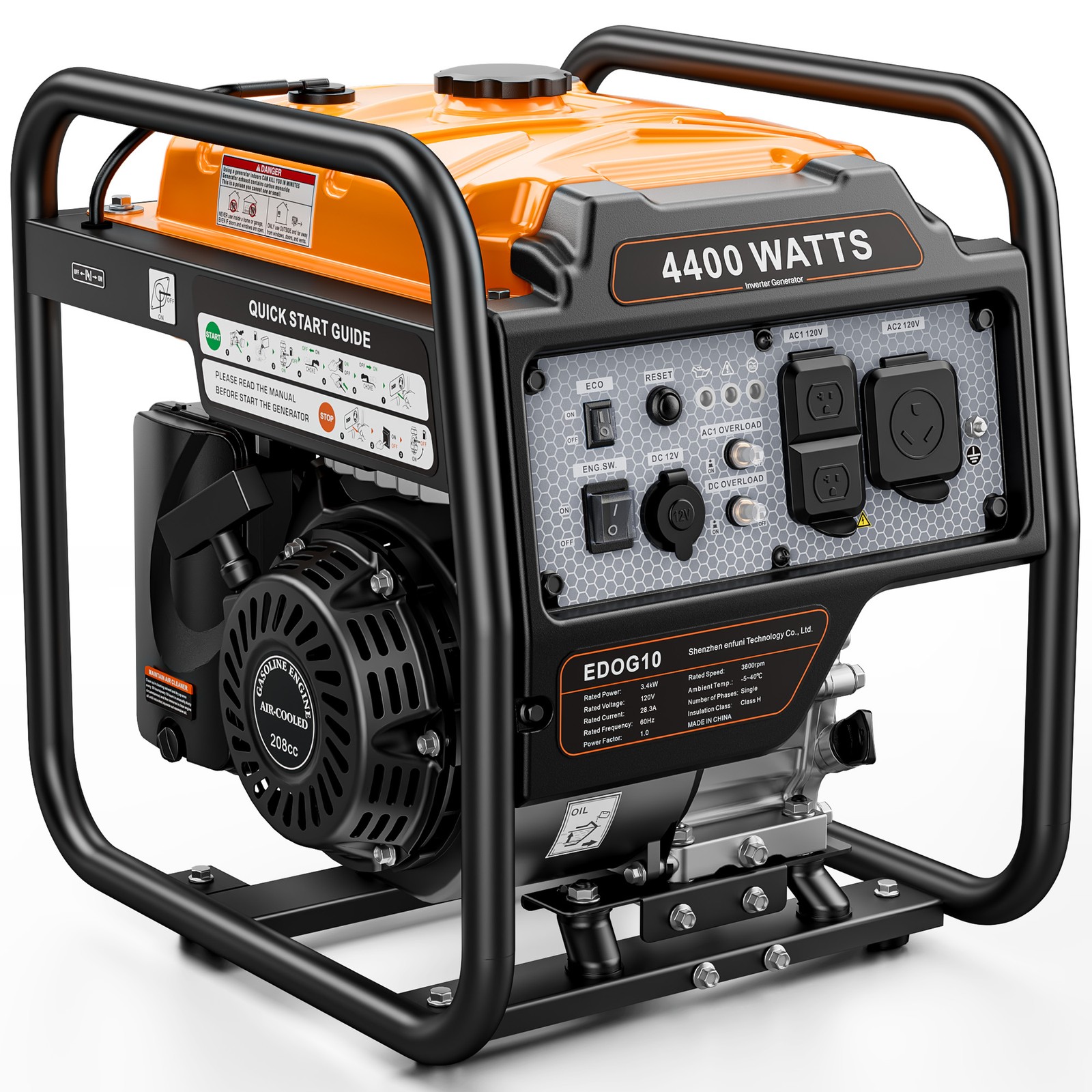 Mutaomay 4400W Gas Inverter Generator Portable For Home Backup Emergency Power