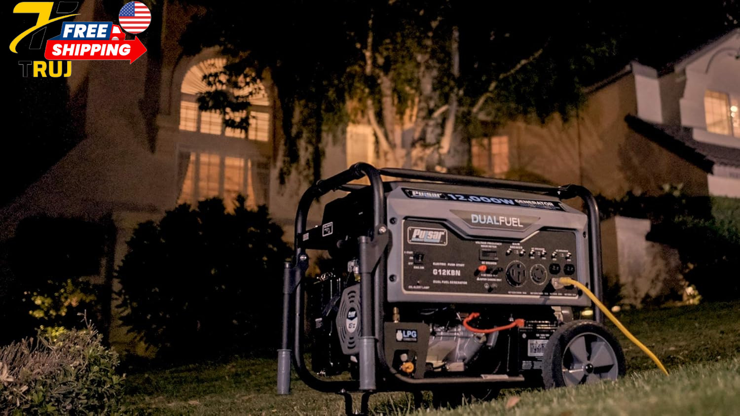 Pulsar G12KBN Heavy Duty Portable Dual Fuel Generator 9500 Rated Watts & 12000 P