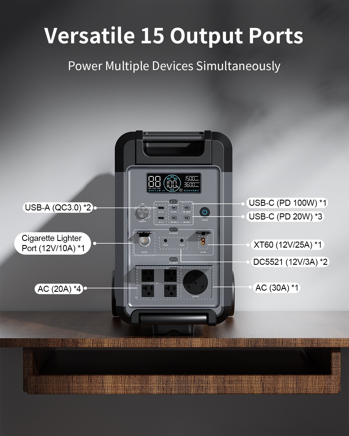 ABOK Ark3600 Portable Power Stationw with Extra Battery,3840Wh LiFePO4 Battery