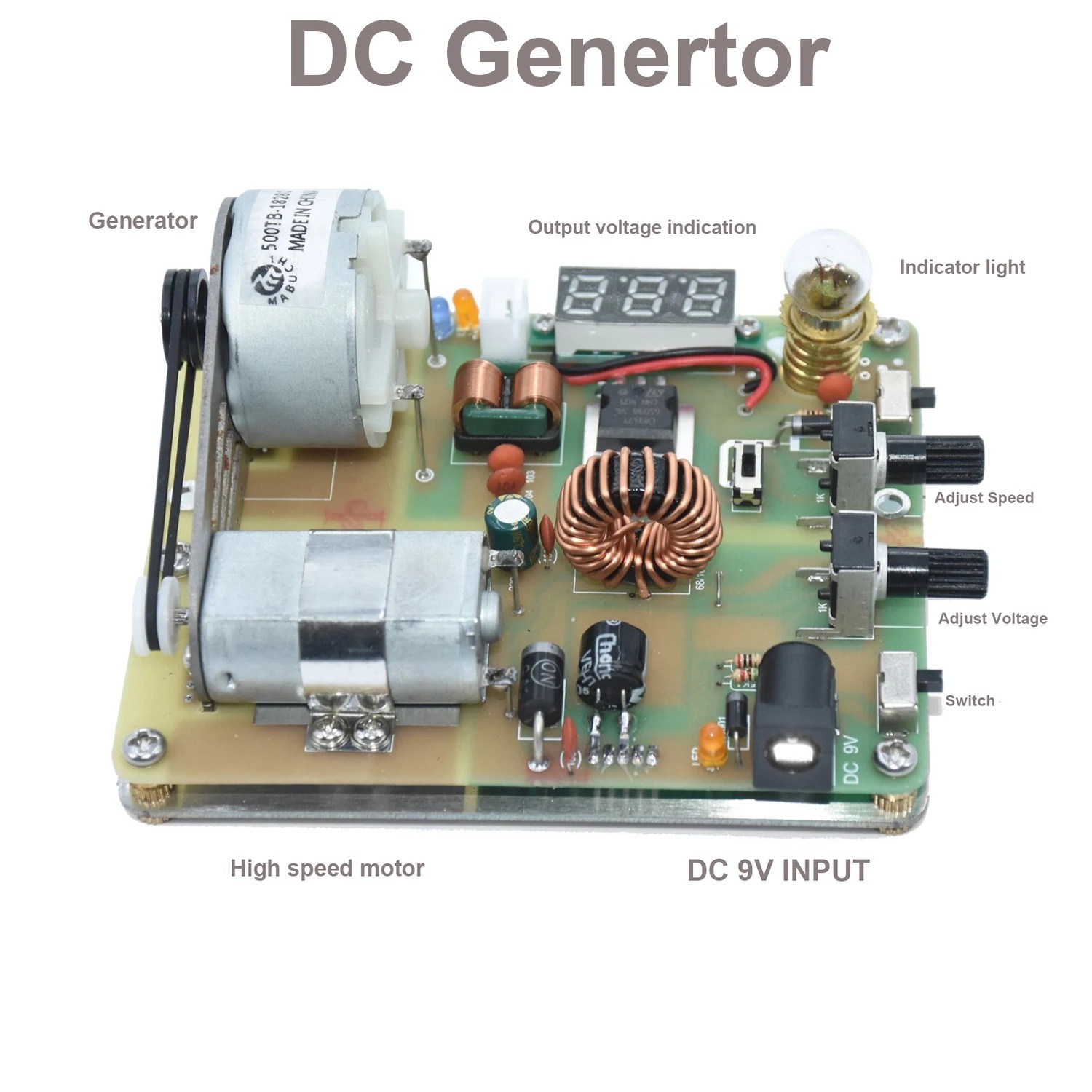 DC/AC Generator Electric Motor Student Generator Power Experimental Energy Model