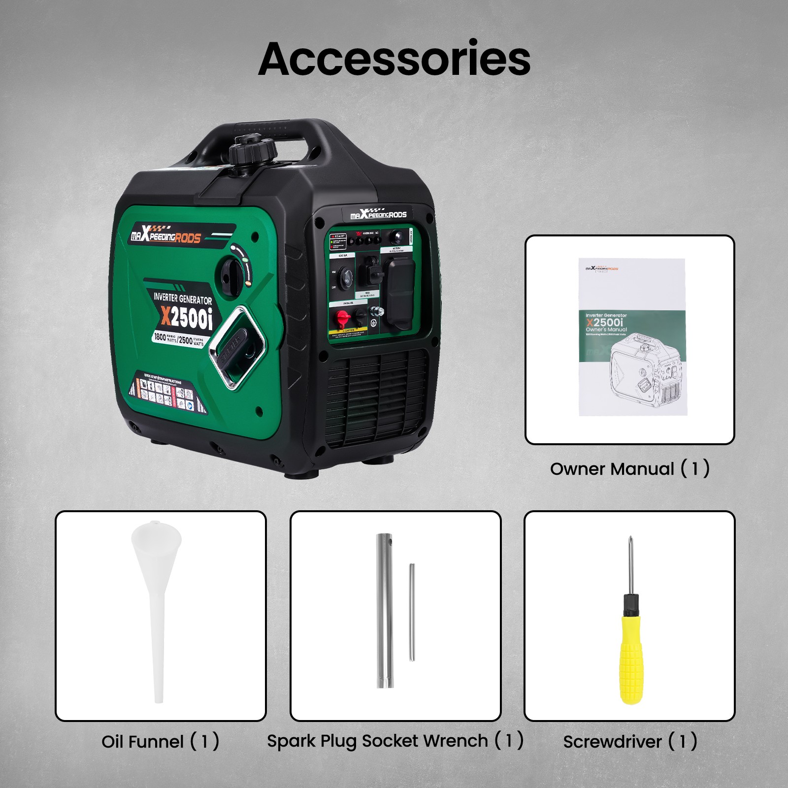 2500 watt 18kg Portable Gasoline Inverter Generator Low Oil/Overload LED Alert