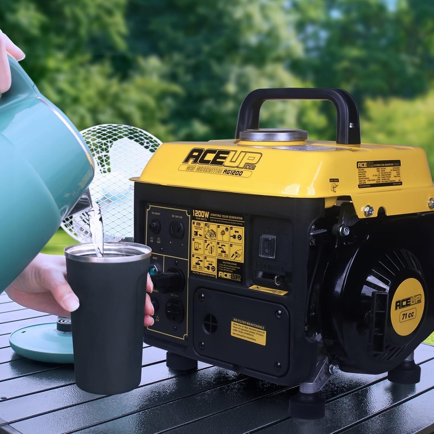 1,200W Gas Powered Generator, Small Portable Generator for Home Use Ultralight,