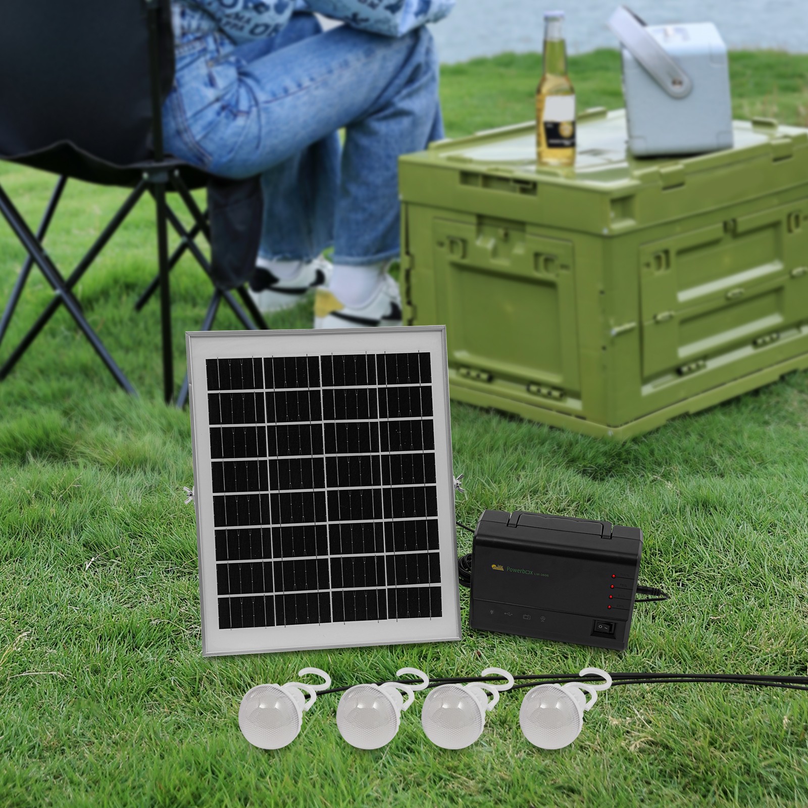 Solar Inverter, Power Generator, Solar Generator with Bulbs & Solar Panel SALE