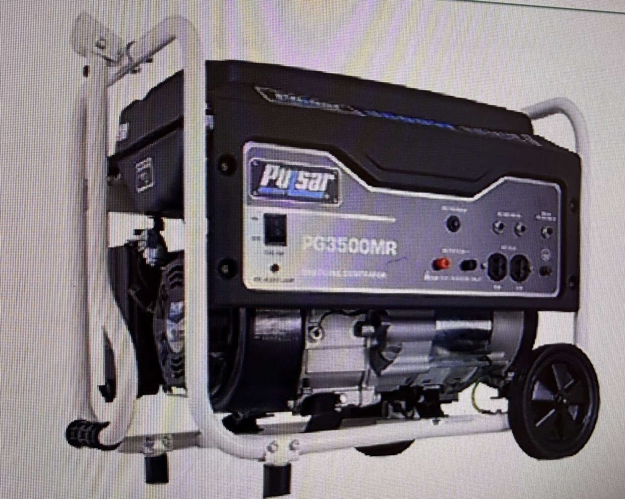 Pulsar PG3500MR 3500W Portable Power Generator 120V/12V Black White Metal