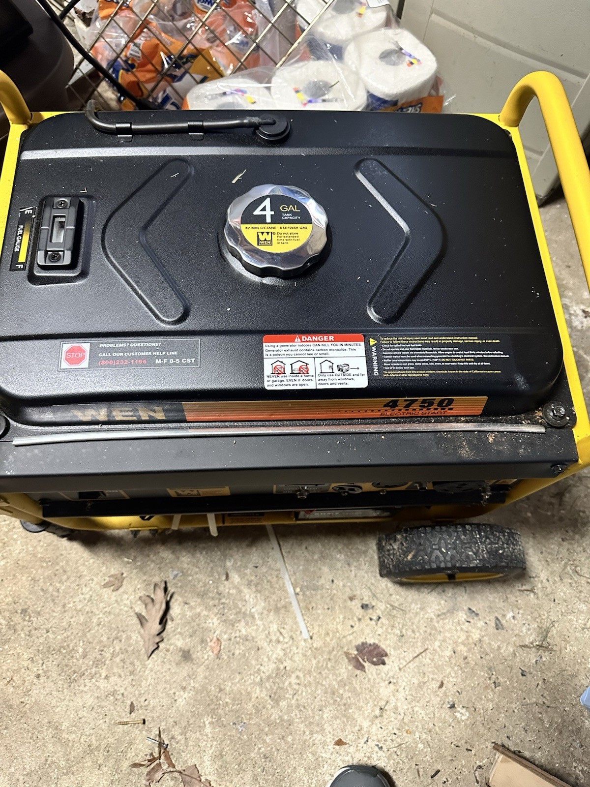 WEN Generator with Electric Start and Wheel Kit, CARB Compliant, 4750W Portable