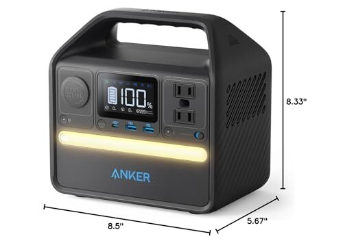Anker 521 Portable Power Station Upgraded with LiFePO4 Battery 256Wh 6-Port