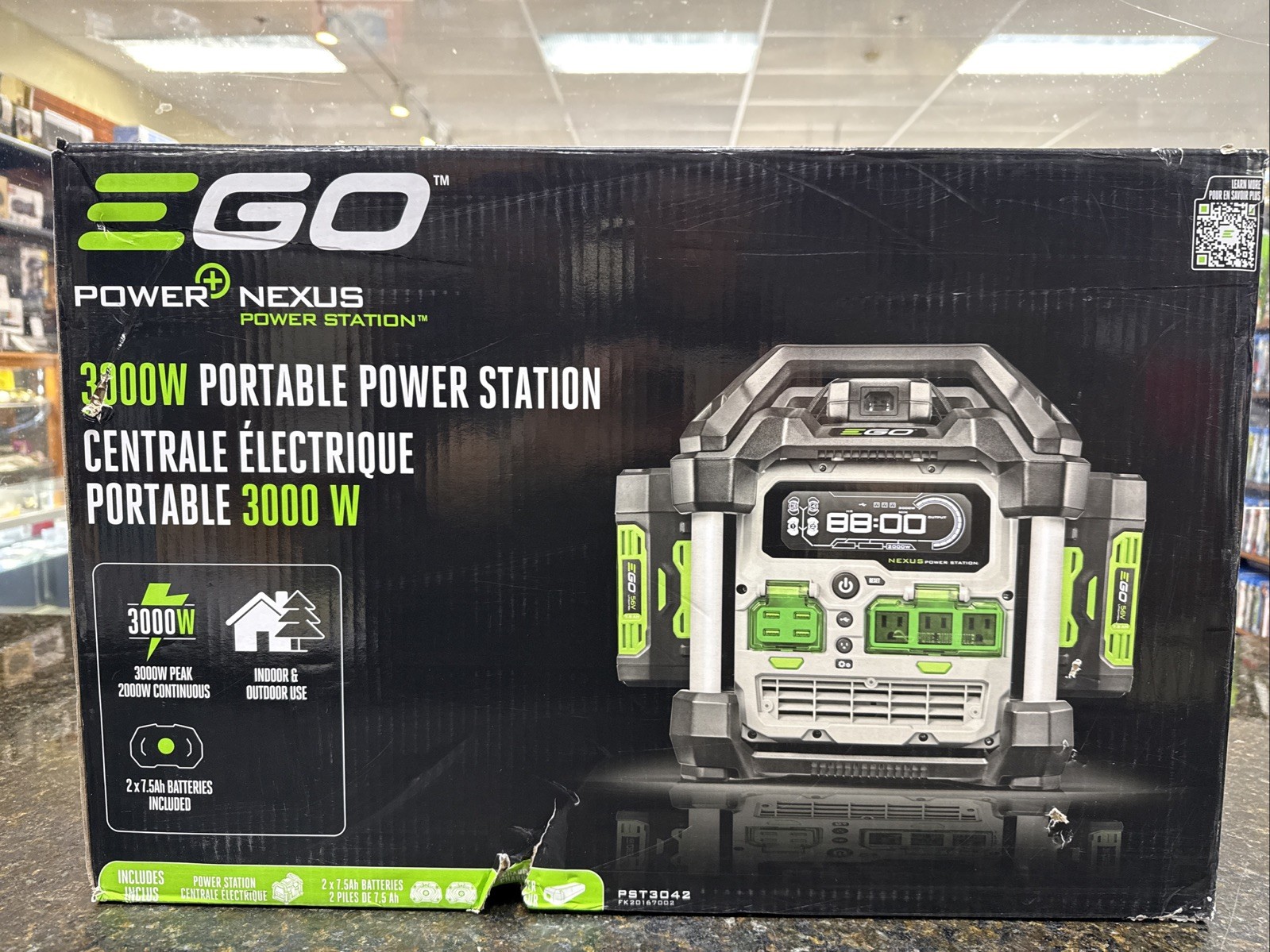 EGO #PST3042 POWER+ Nexus Portable Station 3000W—2 X 7.5 Ah Batteries + Charger