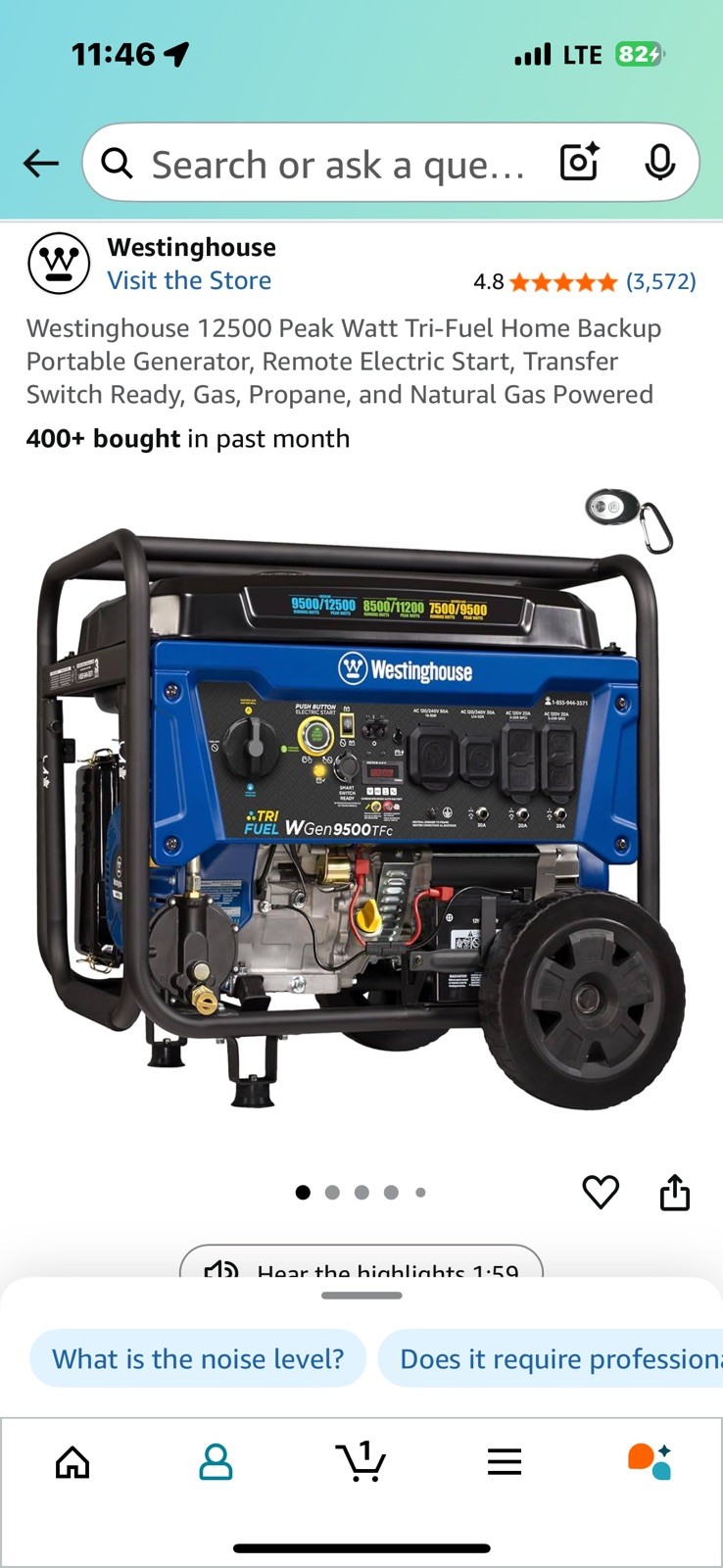 New on box Model WGen12500 watts tri Fuel