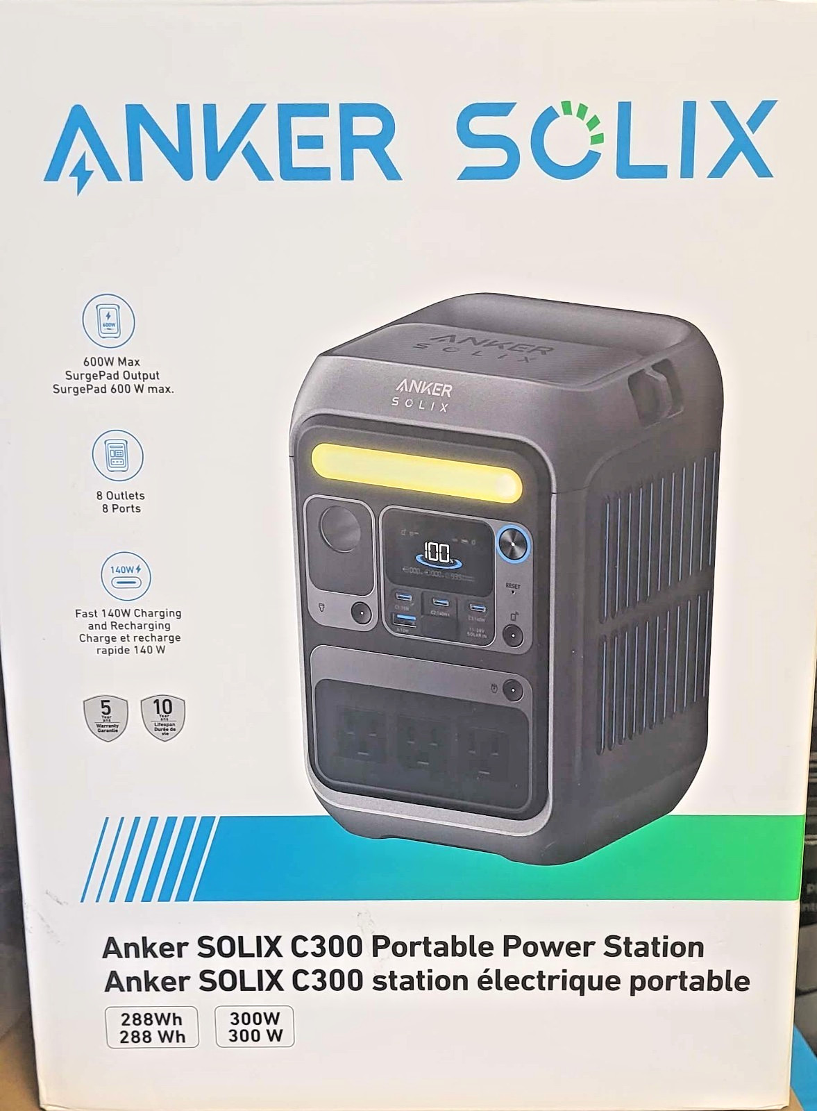 🔥Anker SOLIX C300 288Wh/ 300W Portable Power Station