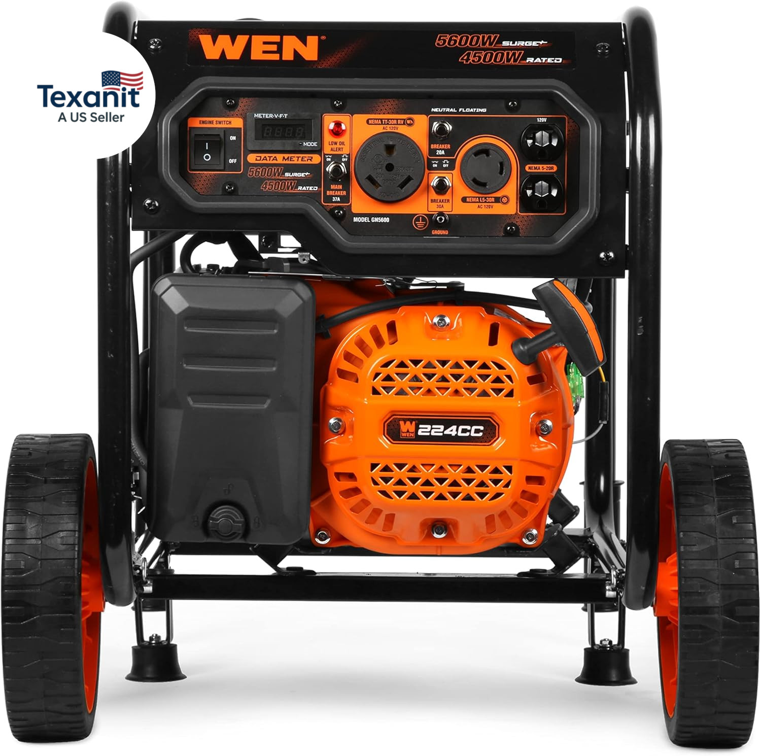 5600-Watt Portable Generator, 224Cc, Transfer-Switch and Rv-Ready (GN5600)