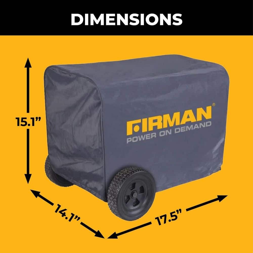 FIRMAN Generator Cover Portable Heavy Duty Waterproof Vinyl Black 5000-8000 Watt