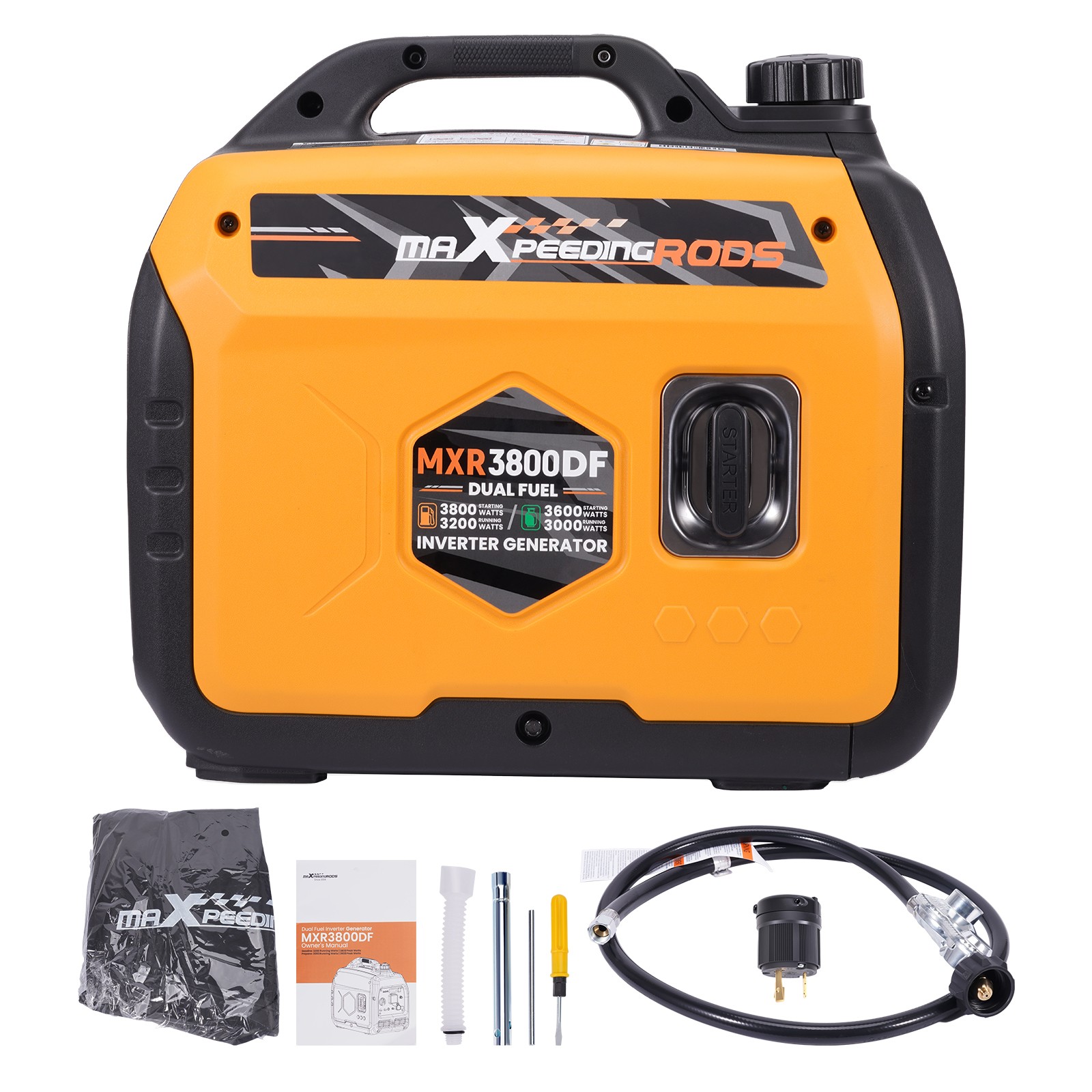 Gasoline LPG Dual Fuel Inverter Generator 3800W Peak 3200W Running for Campers