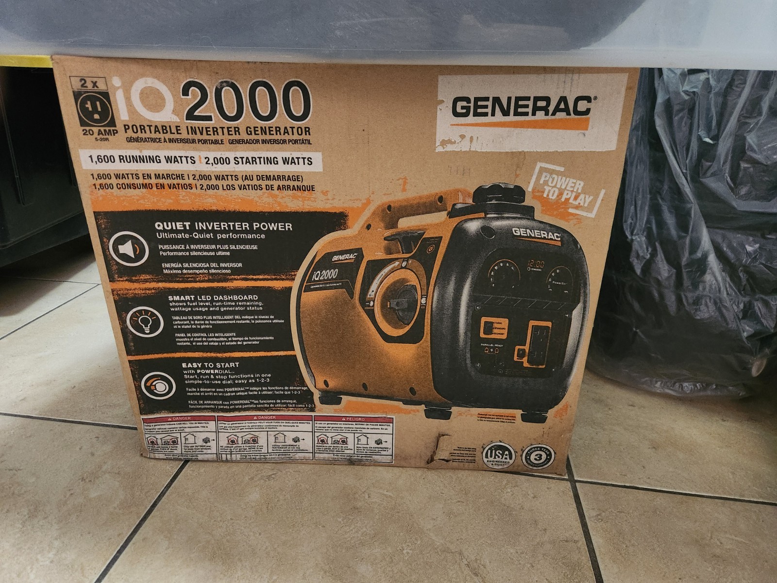Generac iQ2000 Portable Inverter Generator 2000W Start/1600W Run Quiet