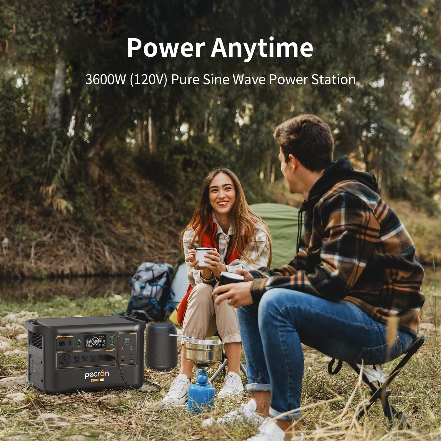 pecron F3000LFP Portable Power Station 3072Wh Solar Generator w/200W Solar Panel
