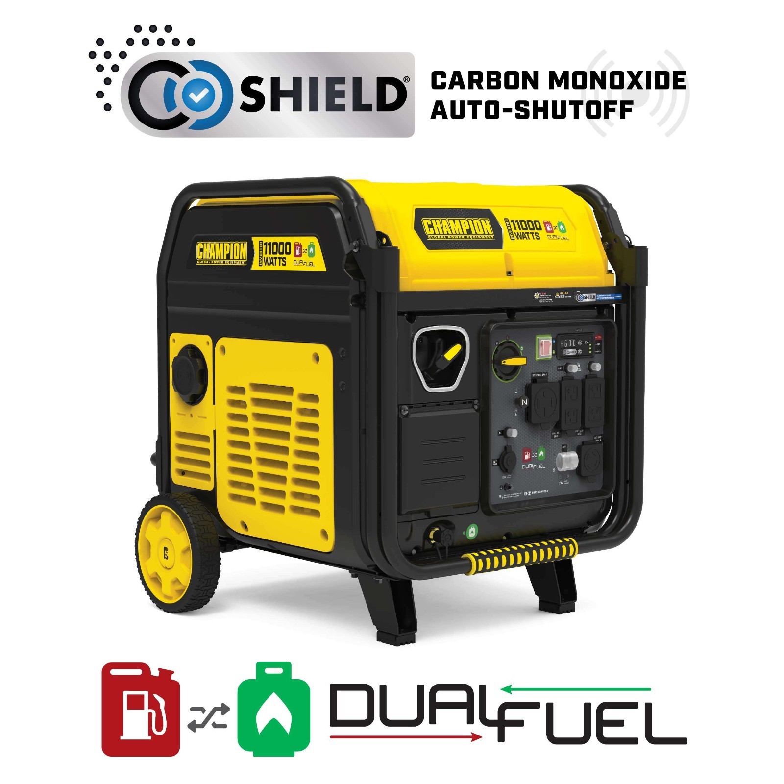 201417 – Champion 11,000W Electric Start Dual Fuel Inverter w/ CO Shield® – NEW