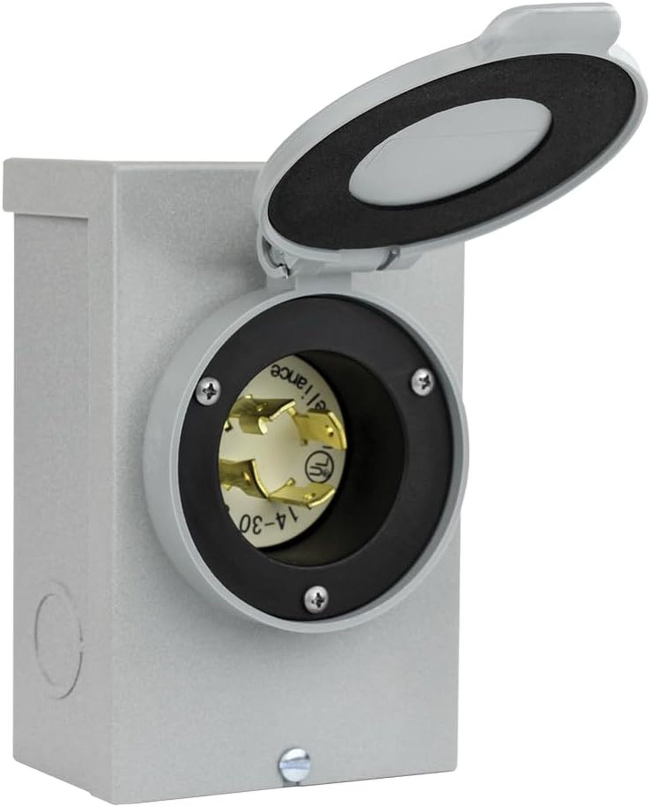 Generators Power Inlet Box 30 Amp NEMA 3R Gray for Up to 7500 Watts, Rust Proof