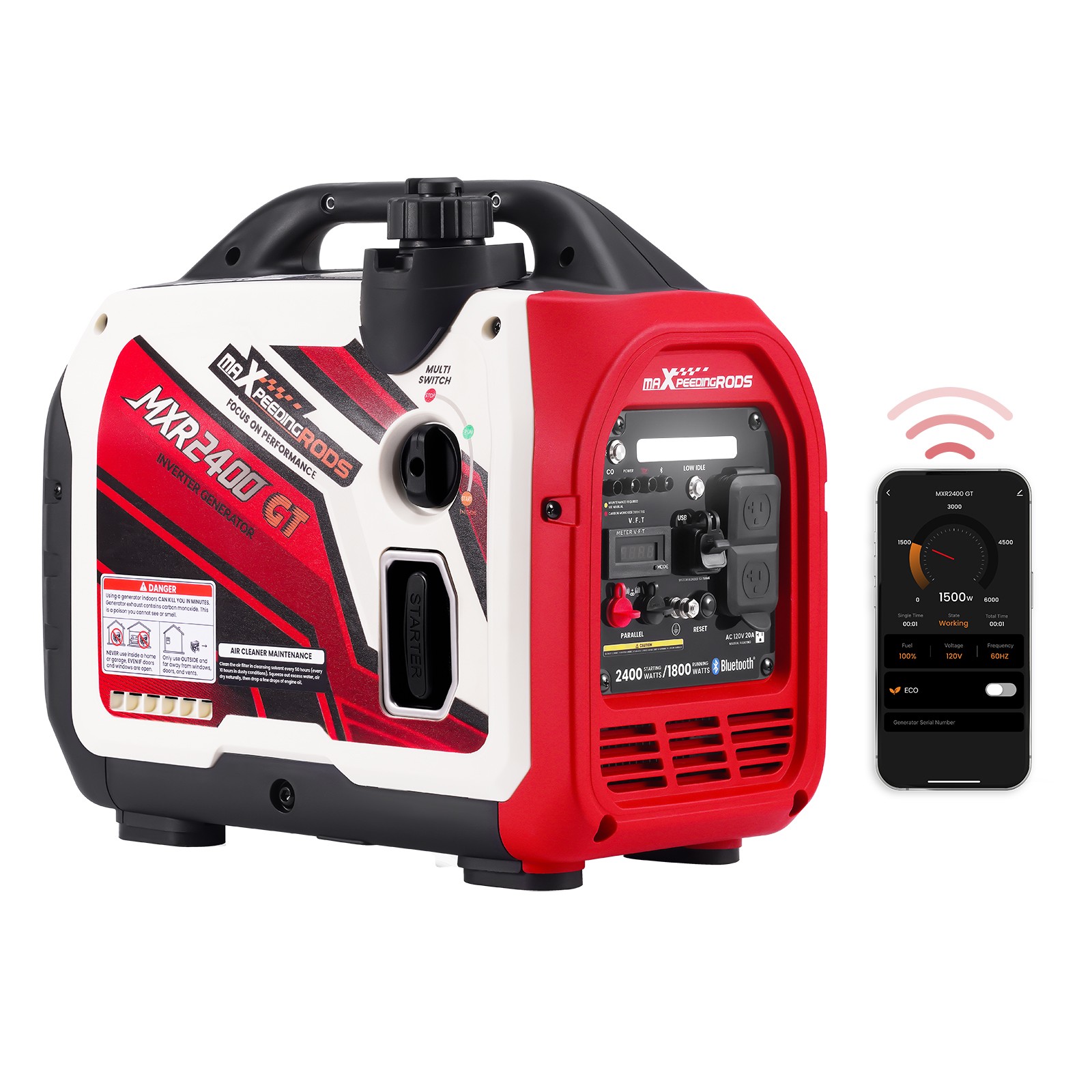 2400W Inverter Generator Lightweight Quiet App Monitor for Outdoor Wedding Party
