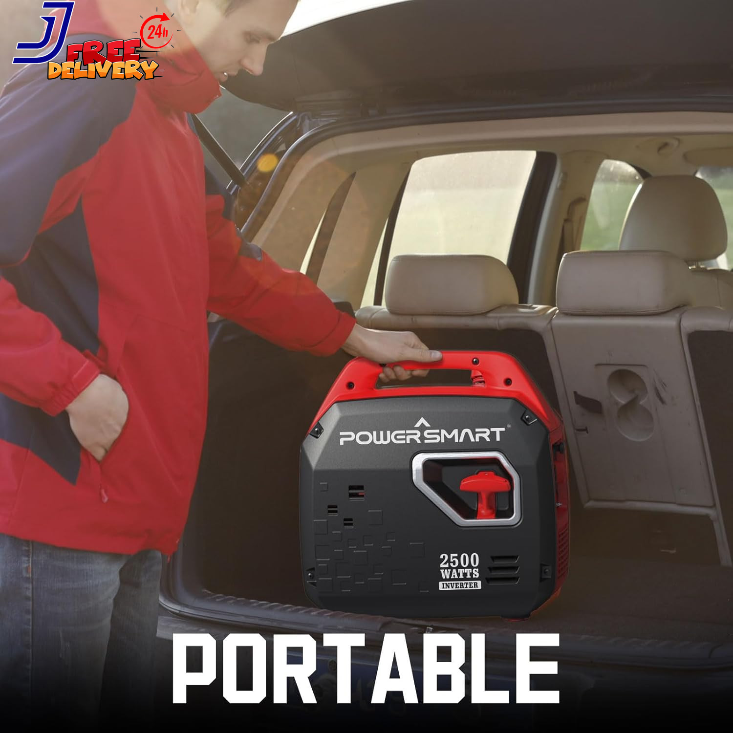 PowerSmart Ultra-Quiet 2,350-Watt Portable Gas Inverter Generator with CO Sensor