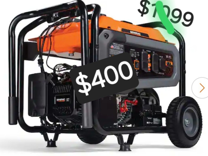 Generac XP8000E 8000W Gasoline Portable Generator Electric Start 7.9 Gal
