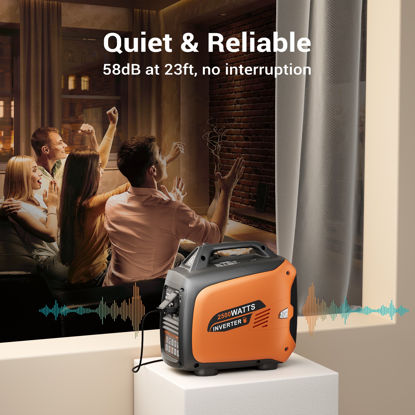 Efurden 2500W Portable Inverter Generator Gas Power Generator For Outdoor Home
