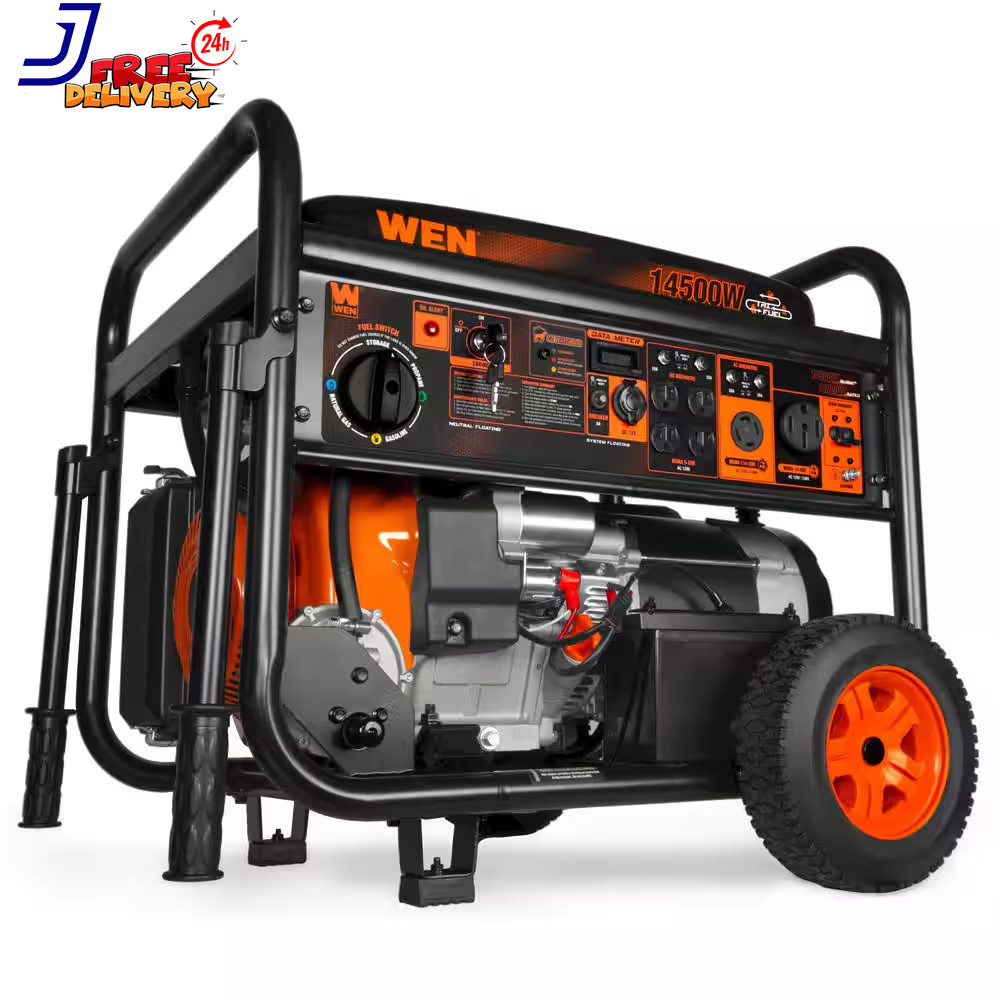 14,500-W Portable Tri Fuel Gas Powered Generator Electric Start CO Sensor