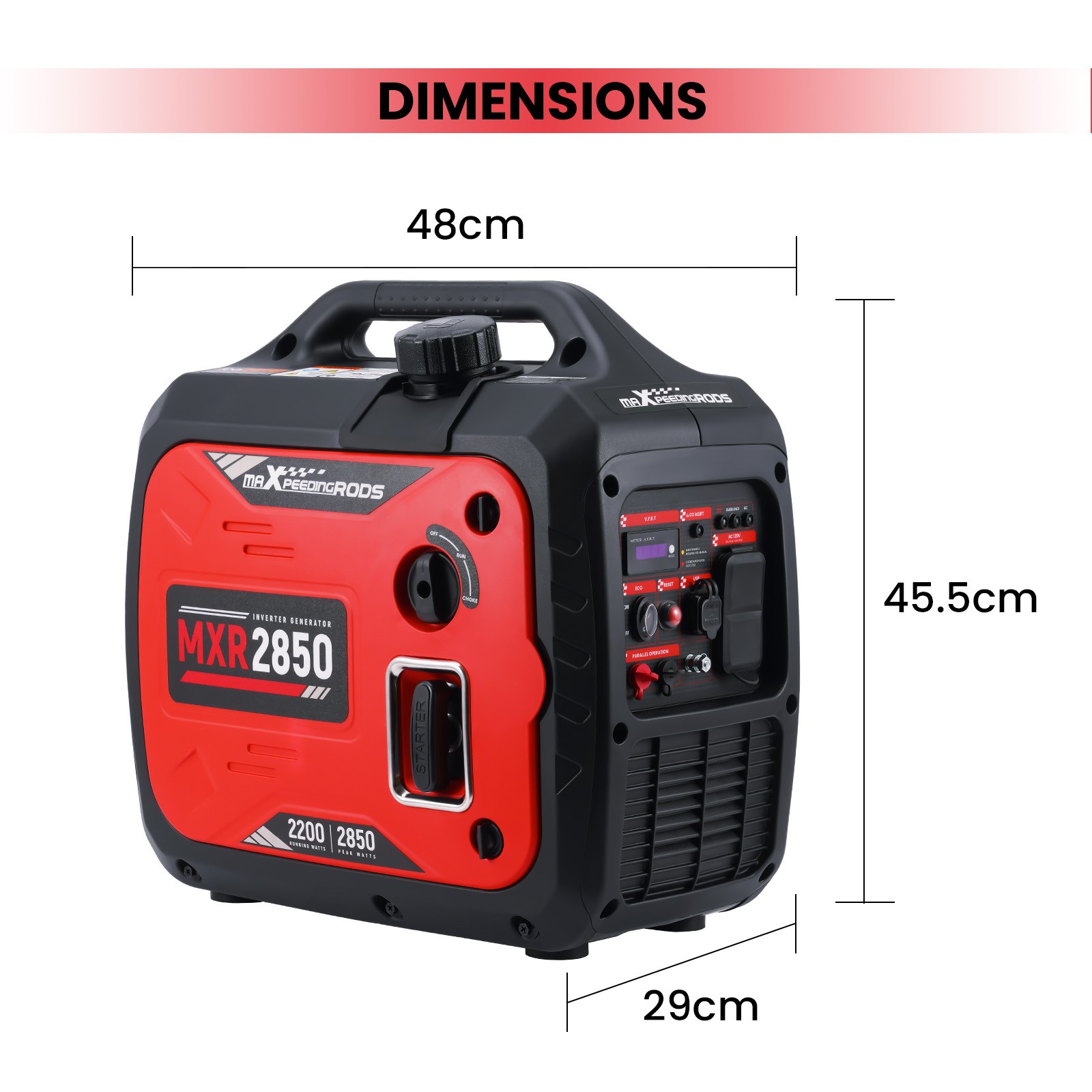 Portable Gas-Powered Inverter Generator 2850W 120V Super Quiet For Camping
