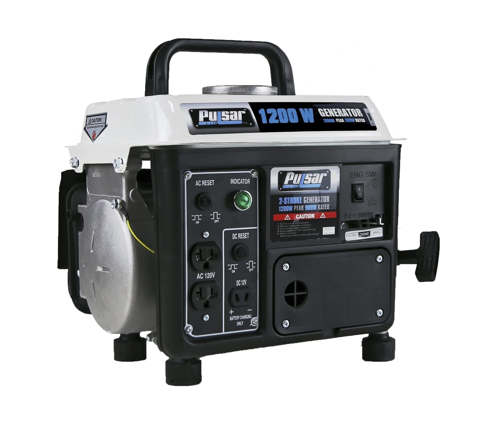 Pulsar 1,200W Carrying Handle, PG1202SA Gas-Powered Portable Generator, 1200W…