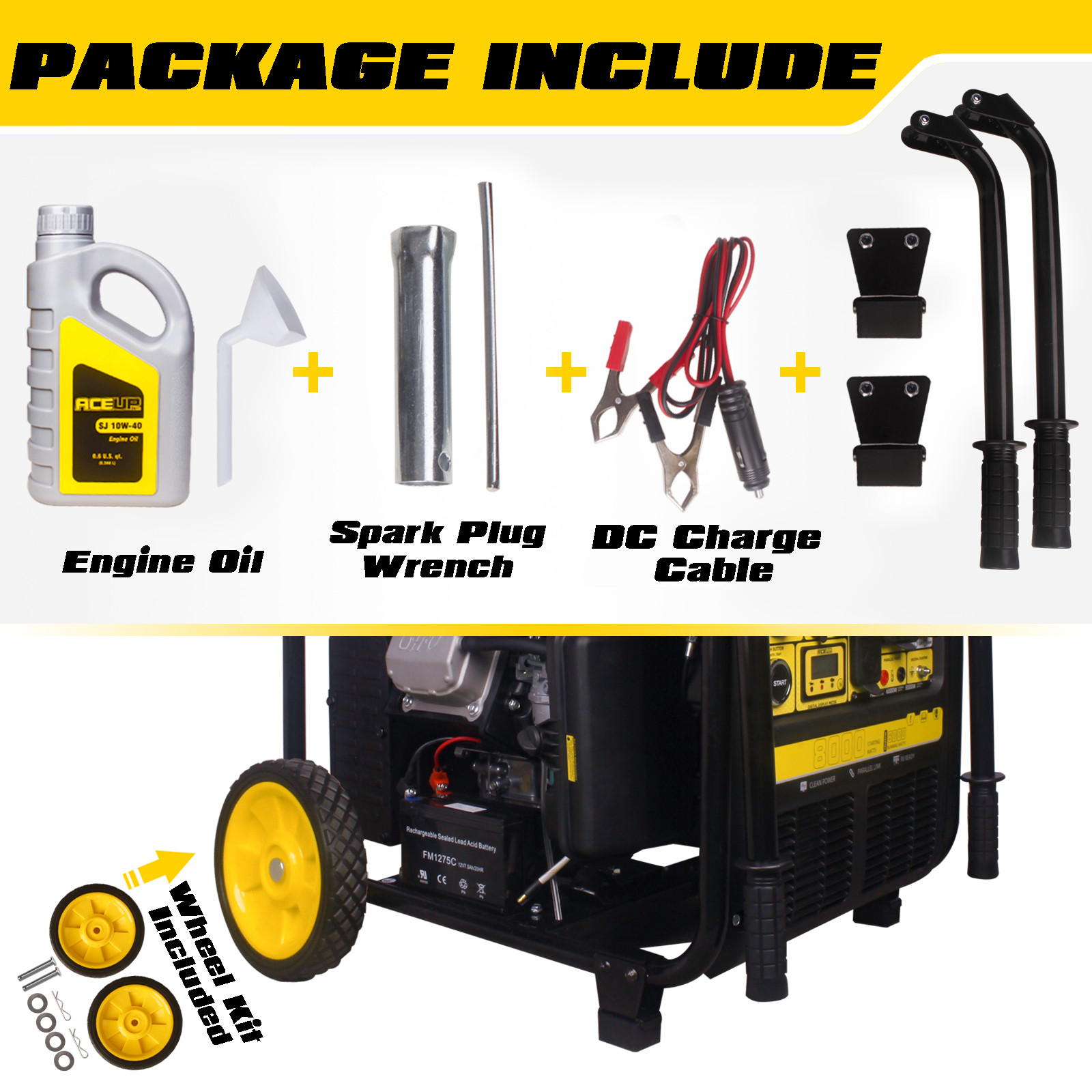 Aceup Energy 8000W Gas Inverter Generator 322cc Electric Start High Power Urgent