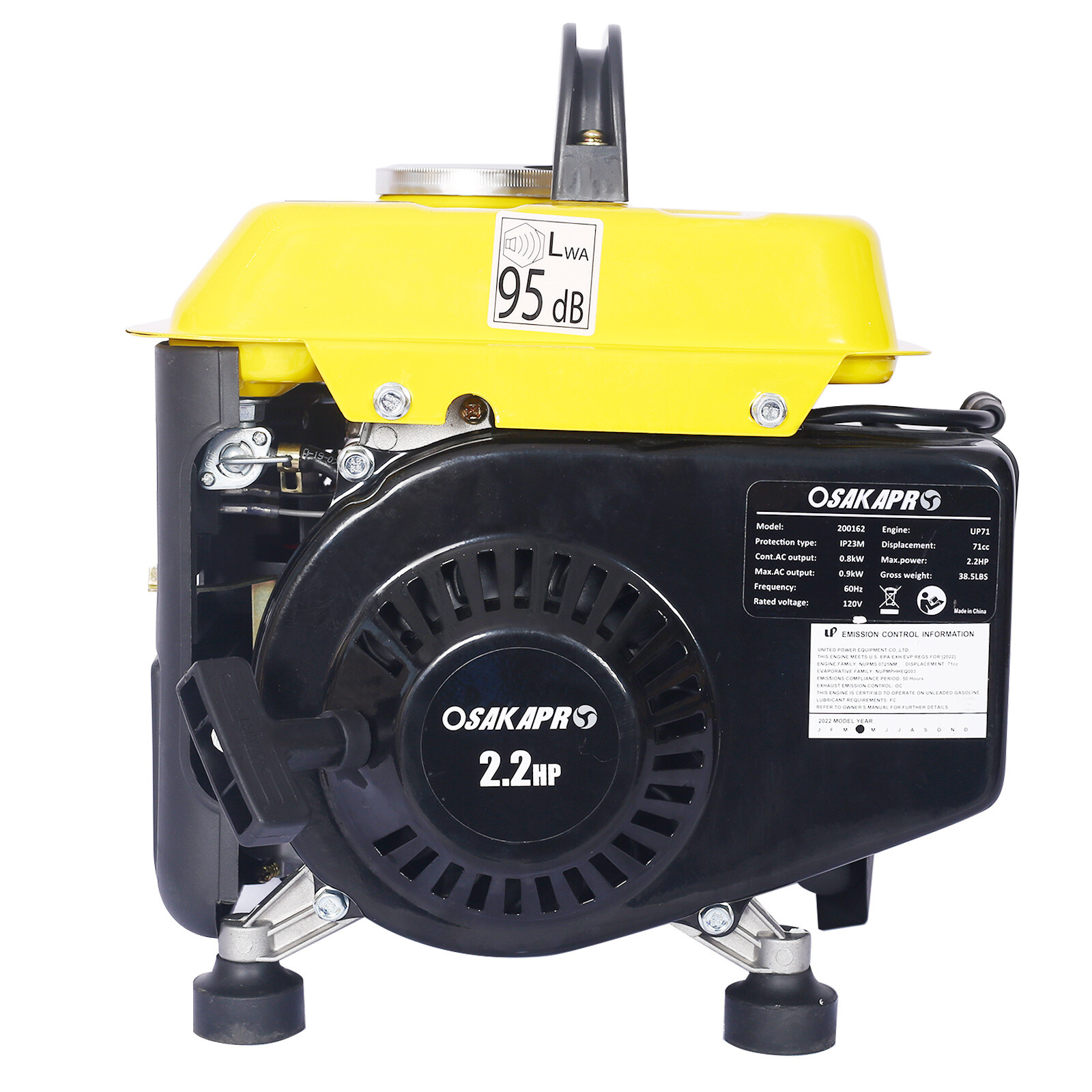 Outdoor Generator 900 Watt Gas or Oil Powered Electric Start Home Back Up