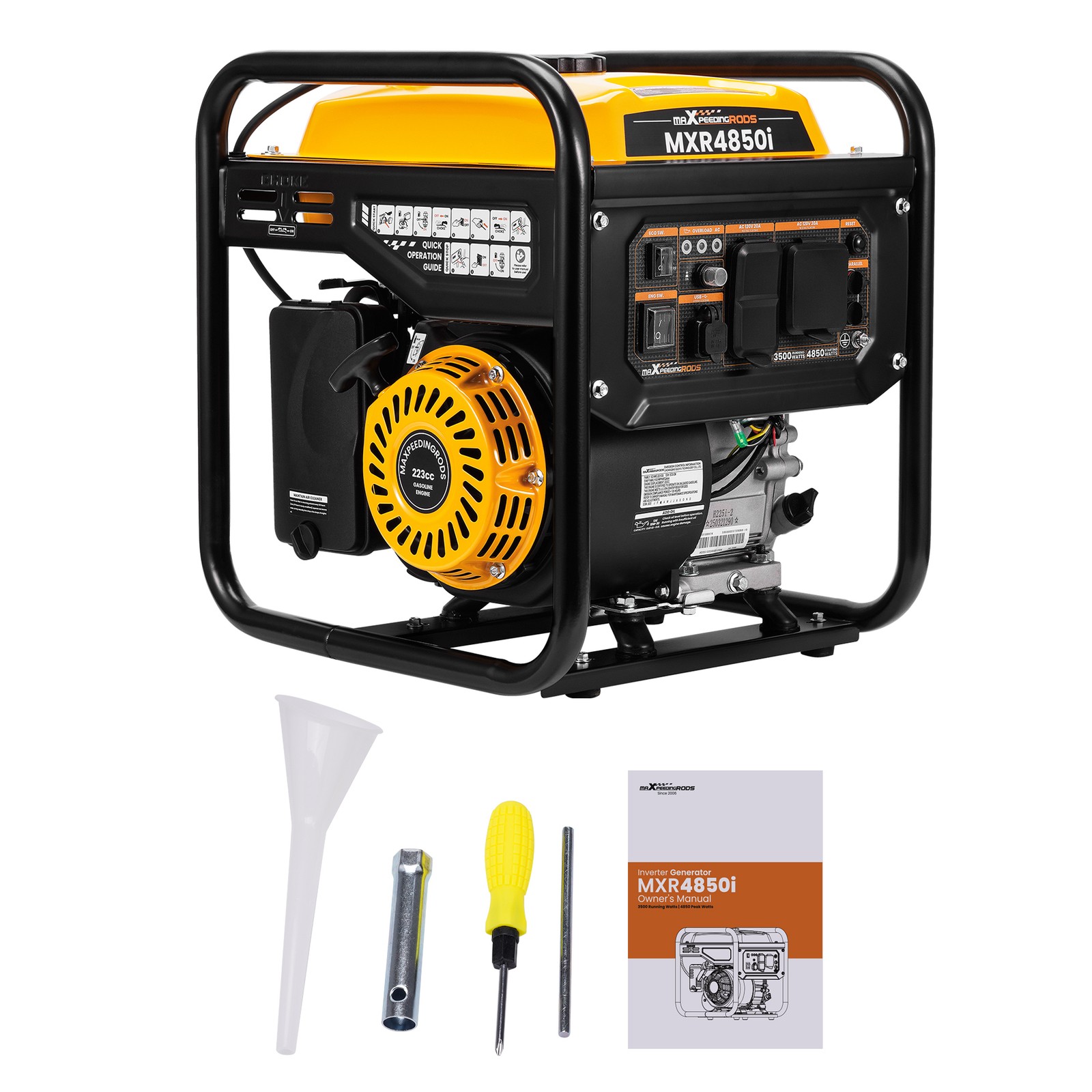 3500-Watt Portable Inverter Generator Gas Powered 29.2A 120V with 3 Outlets