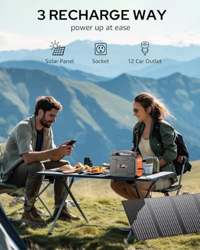 Solar Powered Generator 200W Solar Generators(Orange & Black) + 40W Solar Panel