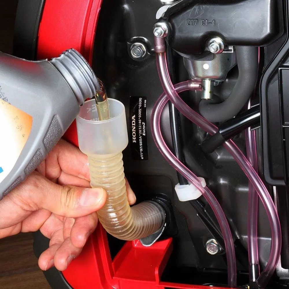 White Flexible Mess Free Oil Change Funnel Tube for Honda Inverter Generator